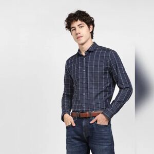 JACK & JONES JACK&JONES Dark Blue Check Full Sleeves Shirt