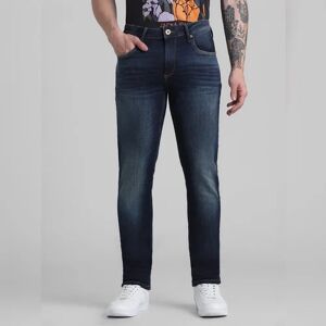 JACK & JONES JACK&JONES Dark Blue Low Rise Washed Ben Skinny Jeans