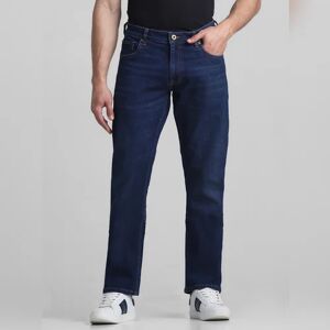 JACK & JONES JACK&JONES Dark Blue Mid Rise Clark Regular Fit Jeans