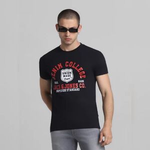 JACK & JONES JACK&JONES Black Graphic Print Crew Neck T-shirt