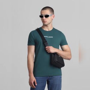 JACK & JONES JACK&JONES Green Logo Print Crew Neck T-shirt