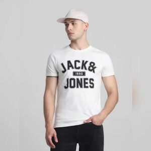 JACK & JONES JACK&JONES White Logo Print Crew Neck T-shirt