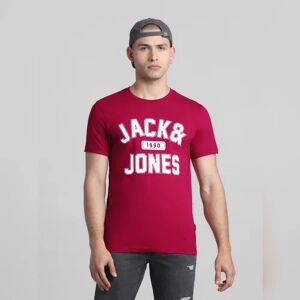 JACK & JONES JACK&JONES Red Logo Print Crew Neck T-shirt