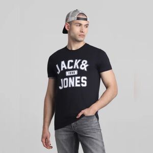 JACK & JONES JACK&JONES Black Logo Print Crew Neck T-shirt