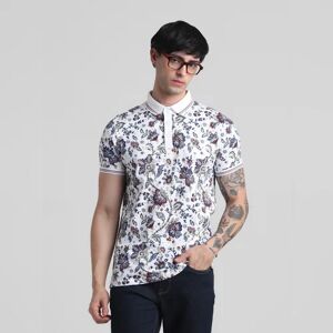 JACK & JONES JACK&JONES White Floral Print Polo T-shirt