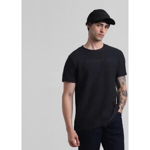 JACK & JONES JACK&JONES Navy Blue Text Print Crew Neck T-shirt