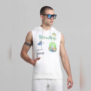 JACK & JONES JACK&JONES RICK & MORTY White Printed Hooded Vest