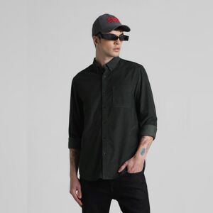 JACK & JONES JACK&JONES Dark Green Corduroy Full Sleeves Shirt