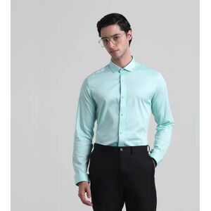 JACK & JONES JACK&JONES Green Satin Weave Full Sleeves Shirt