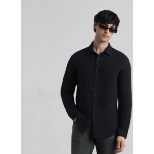 JACK & JONES JACK&JONES Black Crinkle Weave Shirt