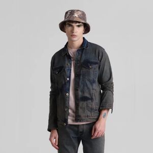 JACK & JONES JACK&JONES Dark Blue Acid Washed Denim Jacket