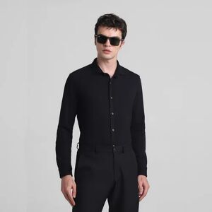 JACK & JONES JACK&JONES Black Knitted Full Sleeves Shirt