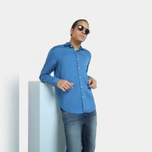 JACK & JONES JACK&JONES Blue Linen Full Sleeves Shirt