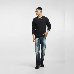 JACK & JONES JACK&JONES Navy Blue Textured Slim Fit Pullover