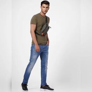 JACK & JONES JACK&JONES Blue Low Rise Washed Ben Skinny Fit Jeans