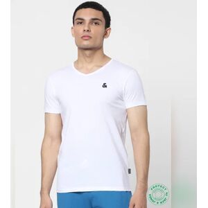 JACK & JONES JACK&JONES White & Blue V Neck T-shirts - Pack of 2