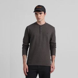 JACK & JONES JACK&JONES Brown Printed Henley T-shirt