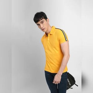 JACK & JONES JACK&JONES Yellow Tape Detail Polo Neck T-shirt