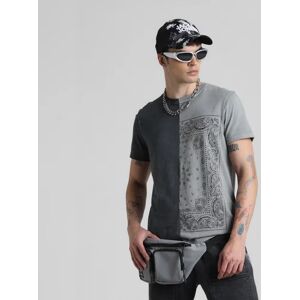 JACK & JONES JACK&JONES UNMATCHED by JACK&JONES Grey Printed Acid Washed T-shirt