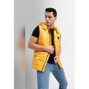 JACK & JONES JACK&JONES Yellow Hooded Puffer Vest Jacket