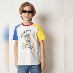 JACK & JONES JUNIOR JACK&JONES Boys White Colourblocked T-shirt