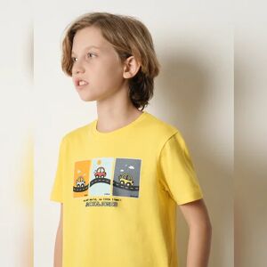 JACK & JONES JUNIOR JACK&JONES Boys Yellow Graphic Print T-shirt