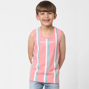 JACK & JONES JUNIOR JACK&JONES Boys Pink Striped Sleeveless T-shirt