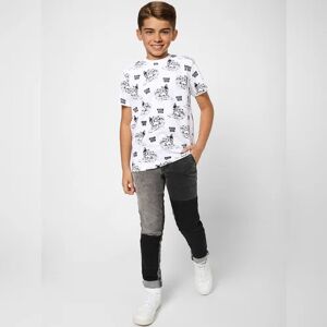 JACK & JONES JUNIOR JACK&JONES Boys White Printed Crew Neck T-shirt