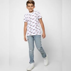 JACK & JONES JUNIOR JACK&JONES Boys Blue Ripped Clark Straight Jeans