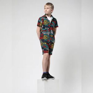 JACK & JONES JUNIOR JACK&JONES Boys Blue Logo Print Co-ord Set Shorts