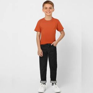 JACK & JONES JUNIOR JACK&JONES Boys Black Mid Rise Clark Straight Fit Jeans