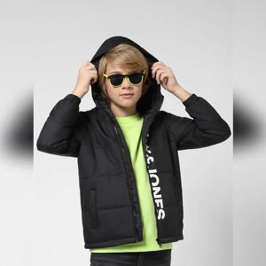 JACK & JONES JUNIOR JACK&JONES JUNIOR BOYS Black Hooded Puffer Jacket