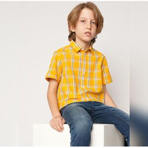 JACK & JONES JUNIOR JACK&JONES Boys Orange Check Cotton Shirt