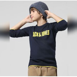 JACK & JONES JUNIOR JACK&JONES Navy Blue Logo Print Pullover