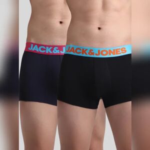 JACK & JONES JACK&JONES Pack Of 2 Blue & Black Logo Print Trunks