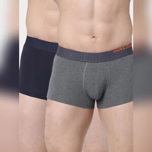 JACK & JONES JACK&JONES Grey & Navy Blue Trunks - Pack of 2