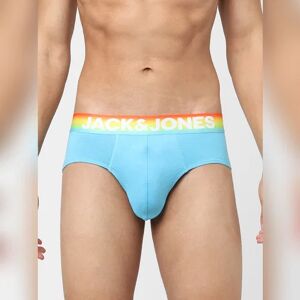 JACK & JONES JACK&JONES Yellow & Blue Solid Briefs - Pack of 2