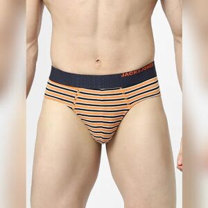 JACK & JONES JACK&JONES Green & Orange Striped Briefs - Pack of 2