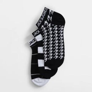 JACK & JONES JACK&JONES Pack of 3 Monochrome Ankle Length Socks - Black & White