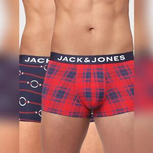 JACK & JONES JACK&JONES Pack Of 2 Blue & Red Printed Trunks