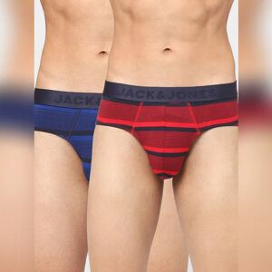 JACK & JONES JACK&JONES Blue & Red Striped Briefs - Pack of 2