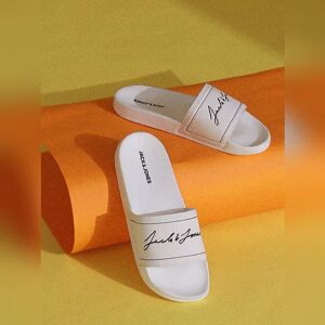 JACK & JONES JACK&JONES White Cursive Logo Print Sliders