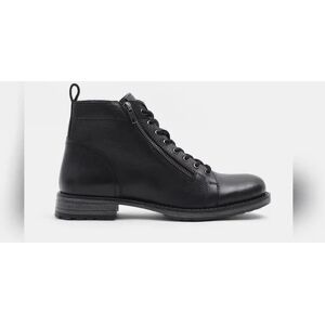 JACK & JONES JACK&JONES Black Mid-Top Premium Leather Boots