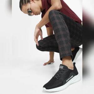 JACK & JONES JACK&JONES Black Lace-Up Mesh Sneakers