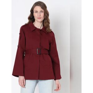 VERO MODA Burgundy Long Trench Coat