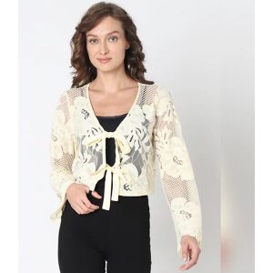 VERO MODA Light Yellow Lace Cardigan