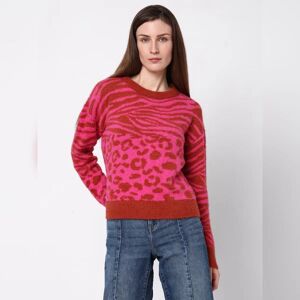 VERO MODA Red & Pink Animal Print Pullover