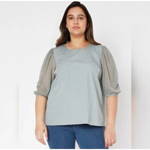 VERO MODA CURVE VERO MODA Grey Lace Detail Top