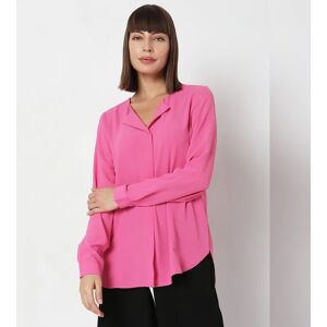 VERO MODA Pink Folded Collar Top