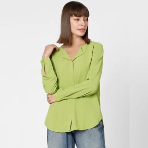 VERO MODA Green Folded Collar Top